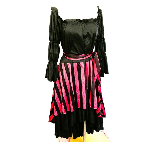 Pirate Girl Dress w/ sash M/L - Picture 3 of 10